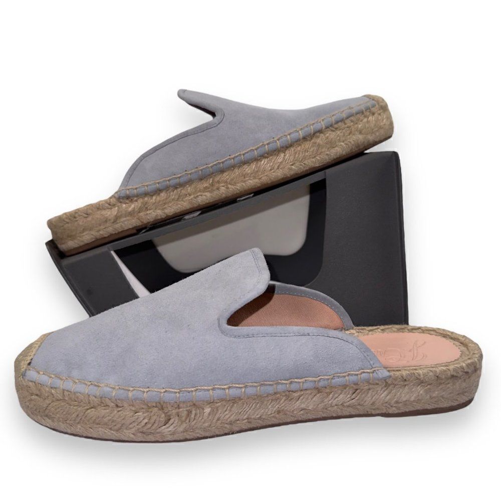 J. Crew Suede Espadrille Slip-on Mules Slate (Blue) AY314 Women's 8‎